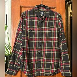 J. Crew Long Sleeve Men’s Plaid Winter Button-up Shirt w/ Pockets Size Small